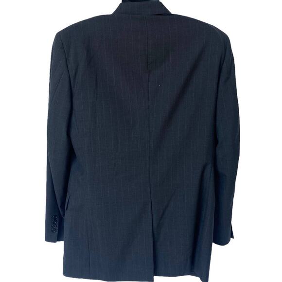 JoS. A. Bank Pinstriped Blazer Gray Jacket Sport Coat 100% Wool Men's Size 40 LG - Picture 2 of 9